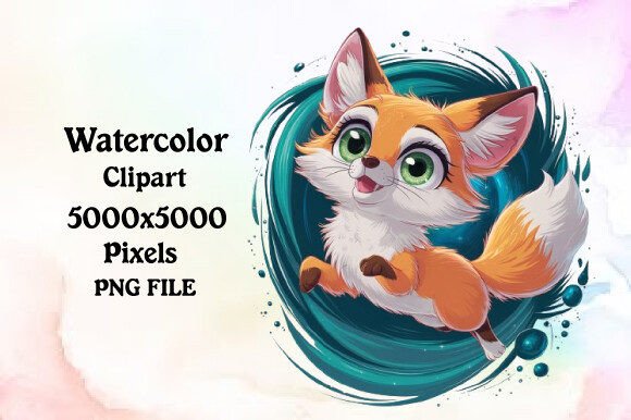 Download Cute Baby Fox in Cartoon Style PNG Clipa - Baby fox Collection