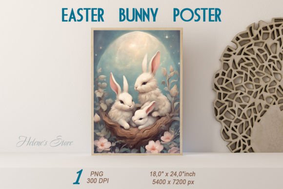 Download Cute Rabbits Family on Nursery Poster - Post Collection