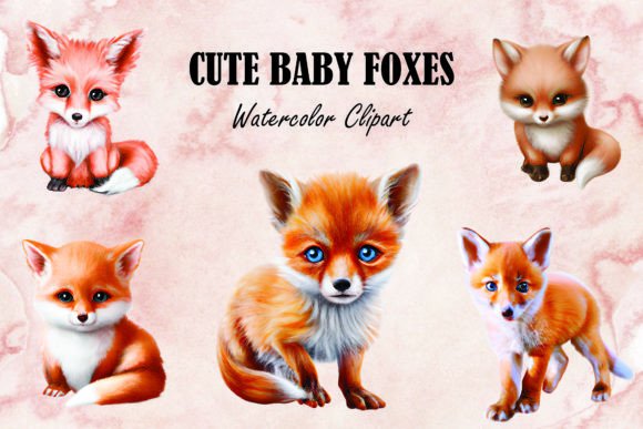 Download Cute Baby Fox Watercolor Clipart Png - Baby fox Collection