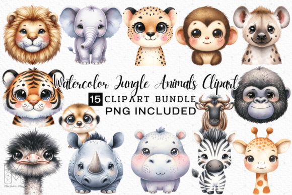 Download Watercolor Jungle Animals Clipart - Jungle animals clipart Collection