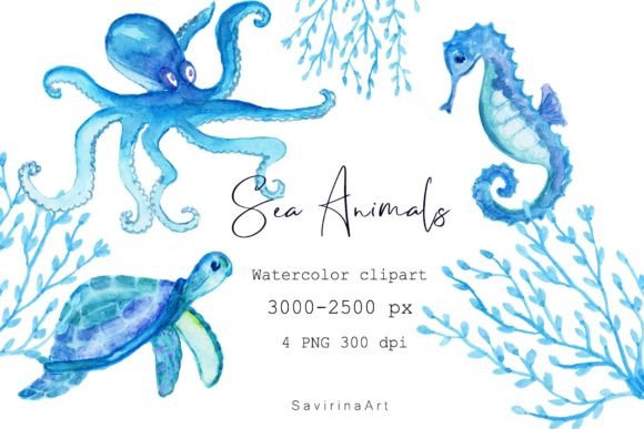 Download Watercolor Clipart Sea Animals Seahorse. - Horse Collection