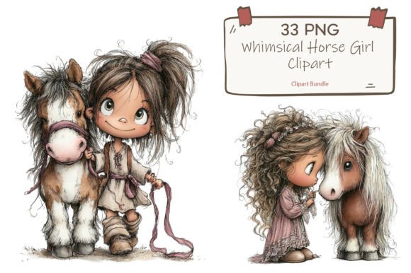 Download Whimsical Horse Girl Clipart - Horse Collection