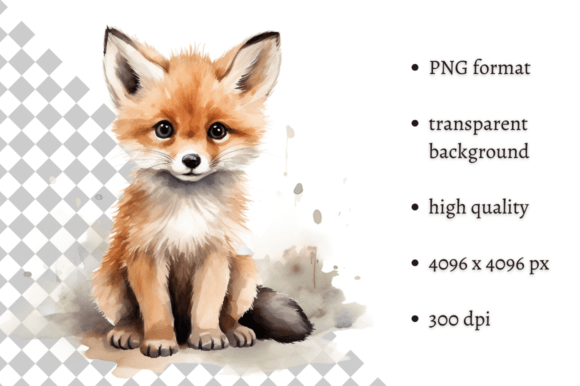 Download Watercolor Woodland Baby Fox PNG Clipart - Baby fox Collection