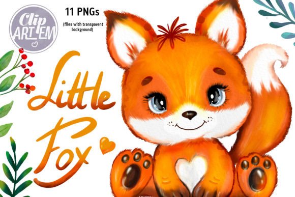 Download Baby Fox Watercolor PNG Fall Floral Set - Baby fox Collection