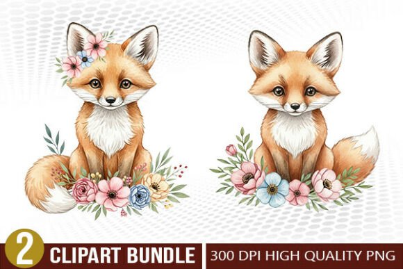 Download Watercolor Baby Fox PNG Clipart PNG Set - Baby fox Collection