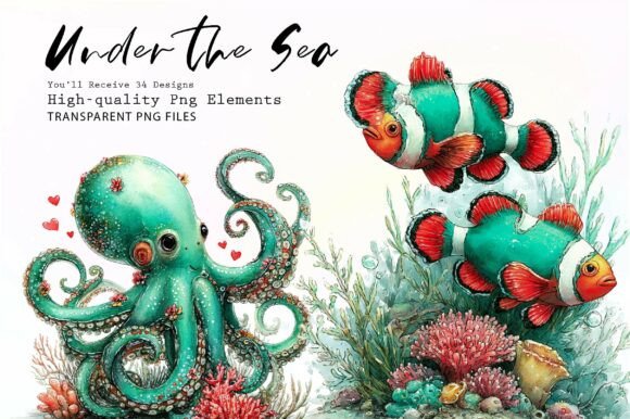 Download Under the Sea PNG Clipart Set - Under the sea png Collection